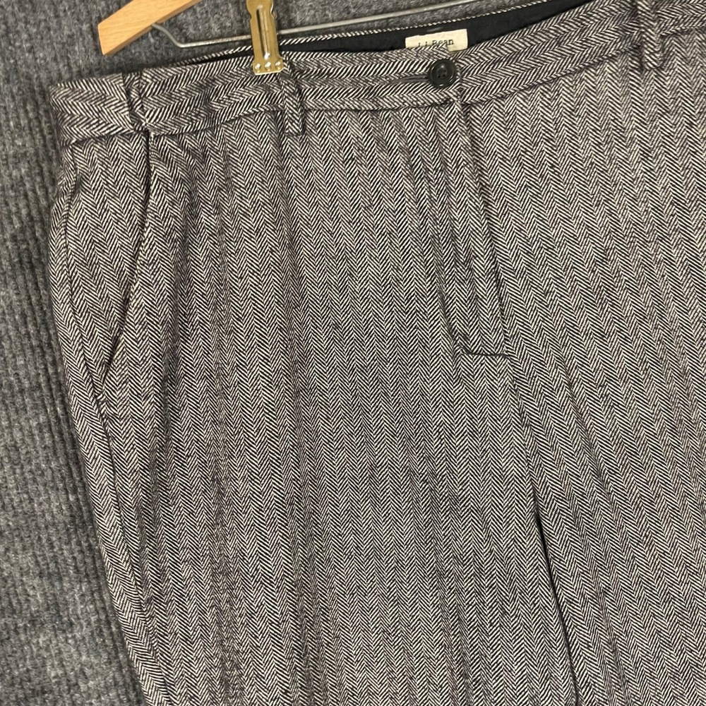 LL Bean Herringbone Dress Pants Trousers Womens 16 Black White Classic Fit‎ - Picture 5 of 15